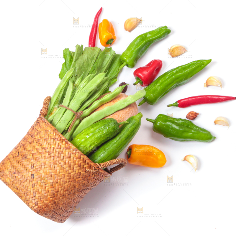 白底上的蔬菜组合