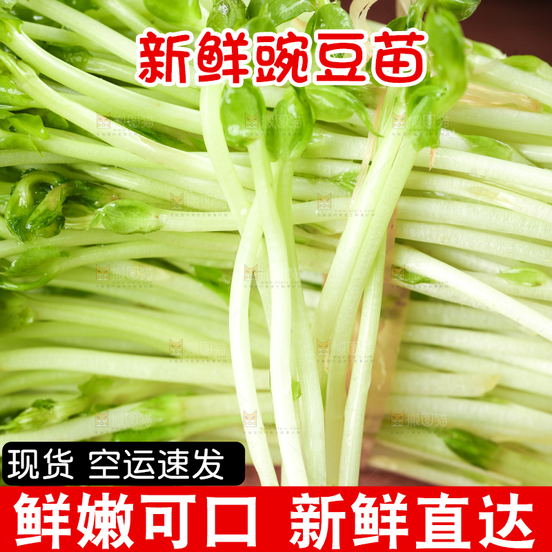 木板上放着豌豆芽