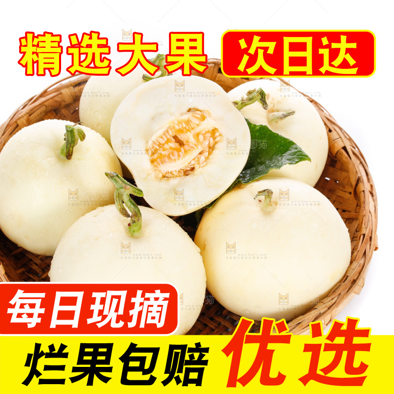 白底上放着一盘阎良蜜瓜