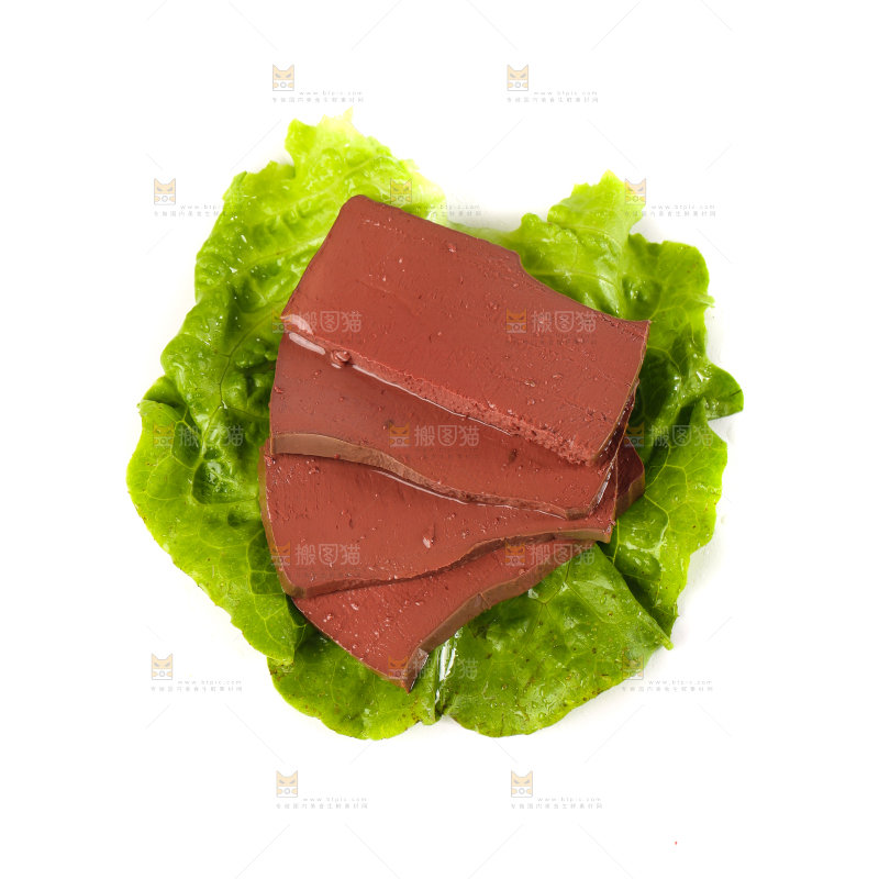 叶子上放着鸭血