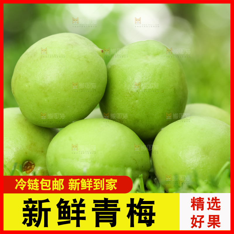 草地上的新鲜青梅