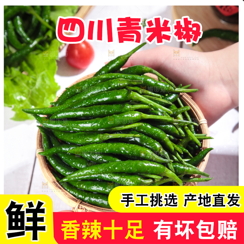 手拿一筐青辣椒