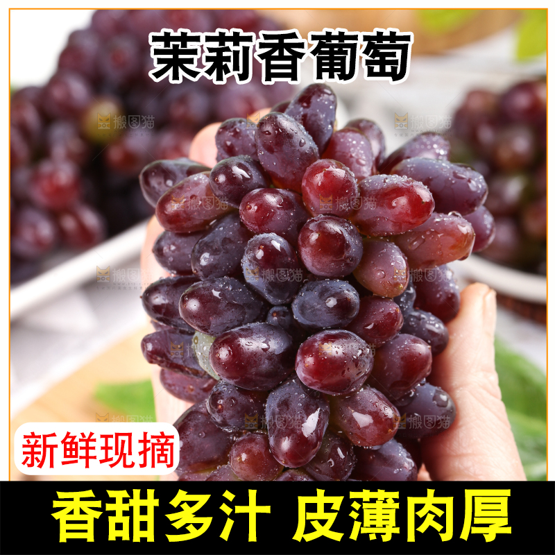 手里拿着茉莉香葡萄