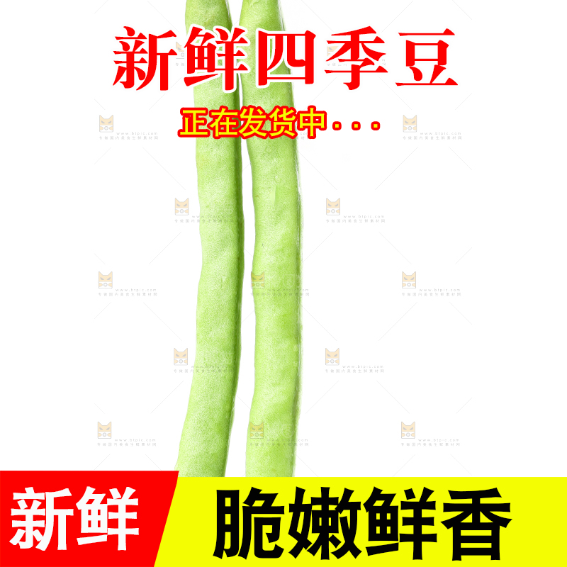 白底上摆放着四季豆