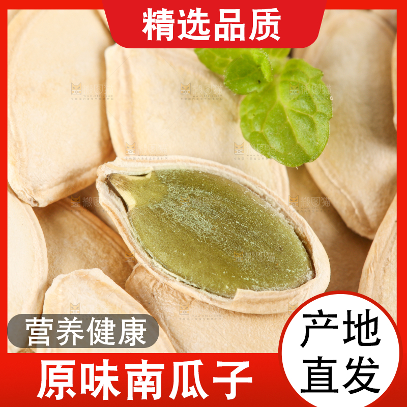 白底上的薄壳南瓜子