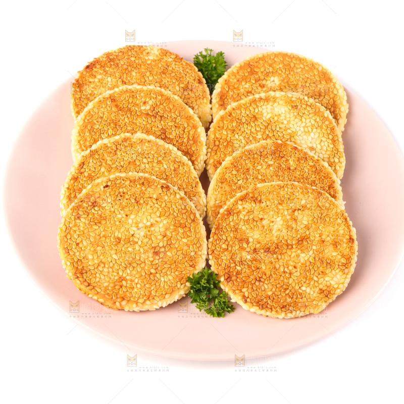 盘子里的芝麻饼