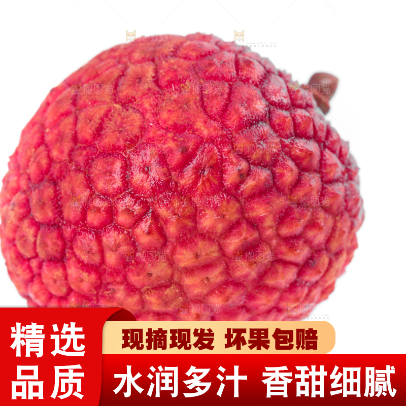 白底上的桂味荔枝