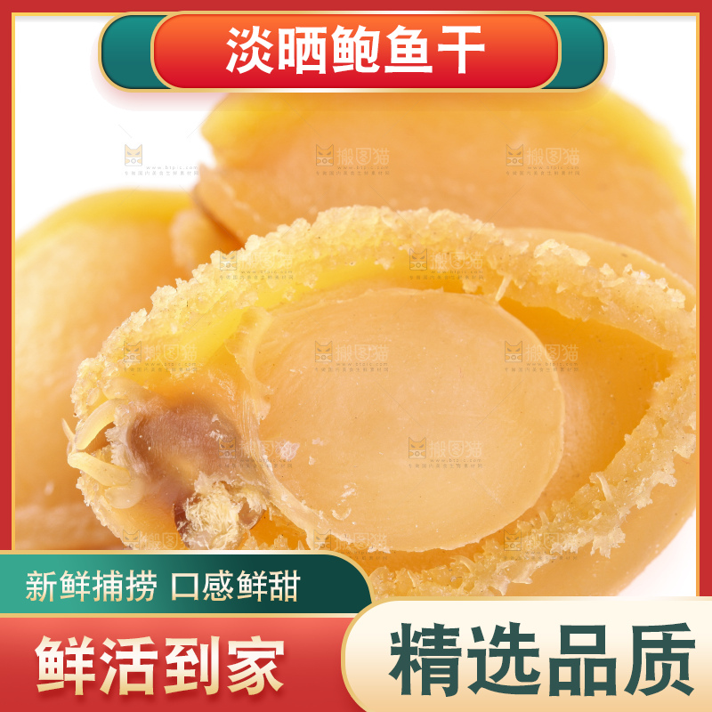 白底上的干鲍鱼