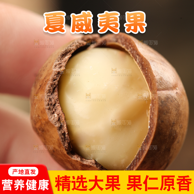 手拿夏威夷果