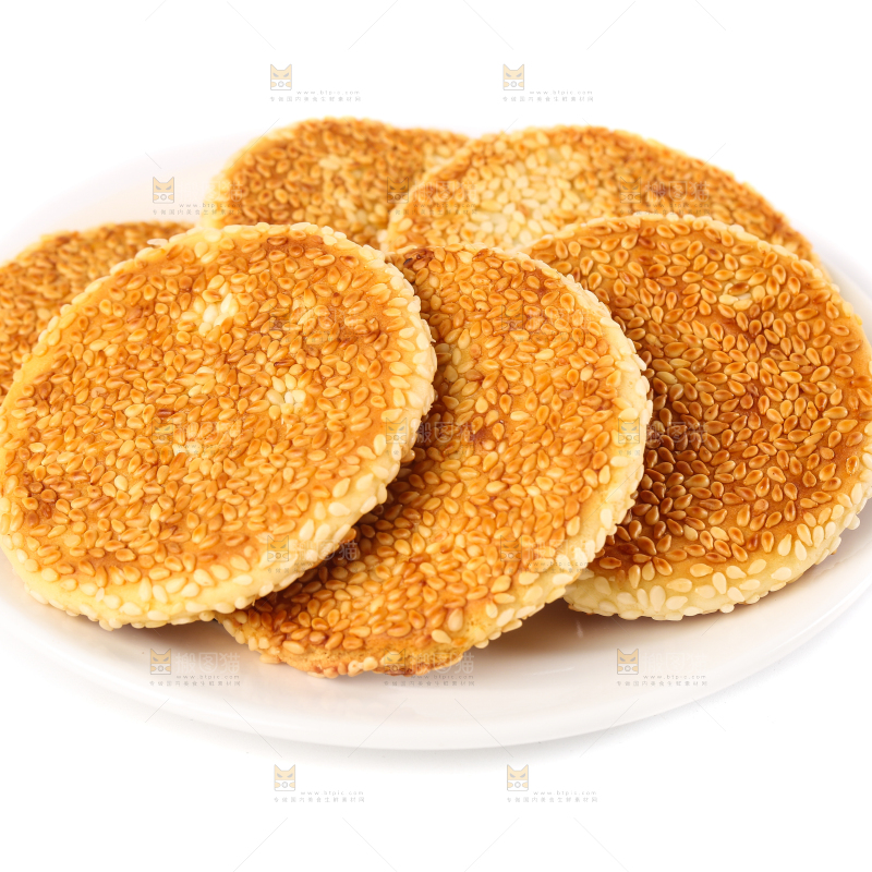 盘子里的芝麻饼
