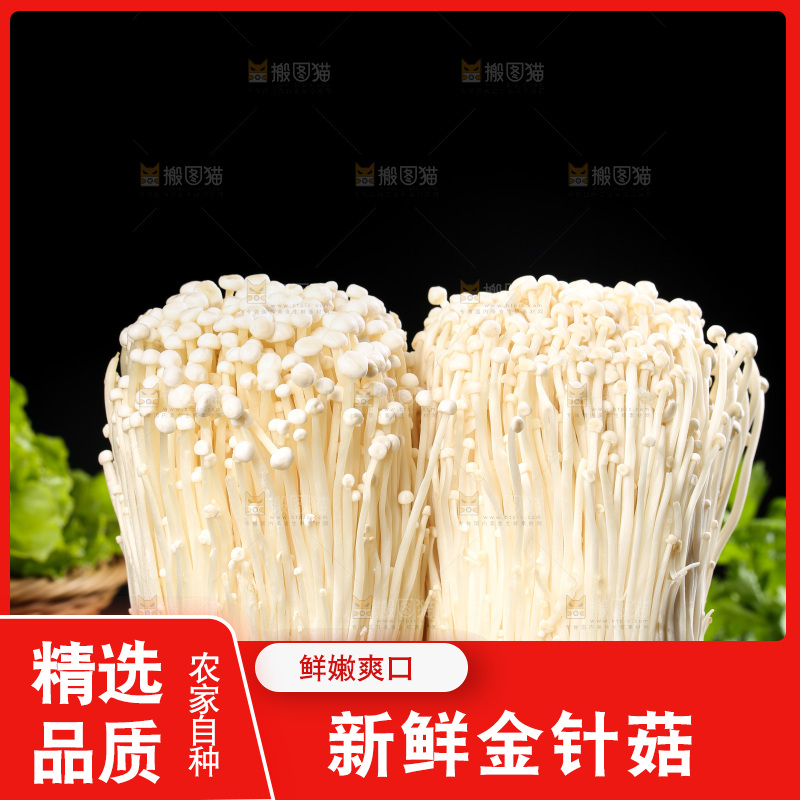 木板上的金针菇