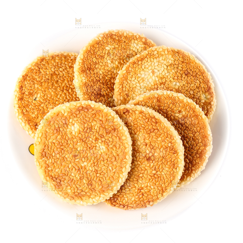 盘子里的芝麻饼