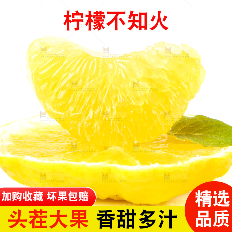 白底上放着四川柠檬不知火