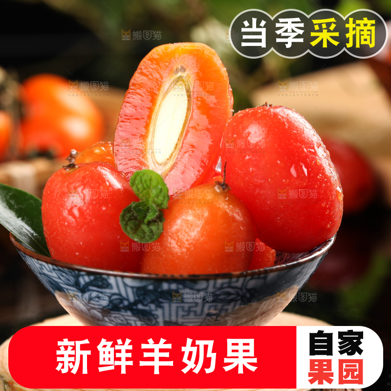 木底上放着一碗野生羊奶果
