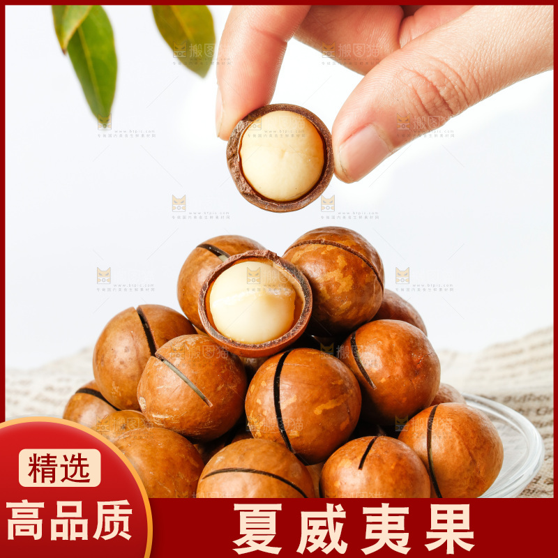 手拿夏威夷果