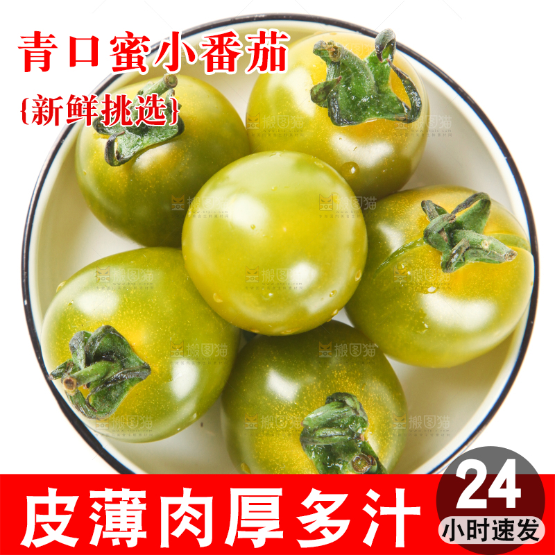 一碗新鲜的青口蜜小番茄放在白底上