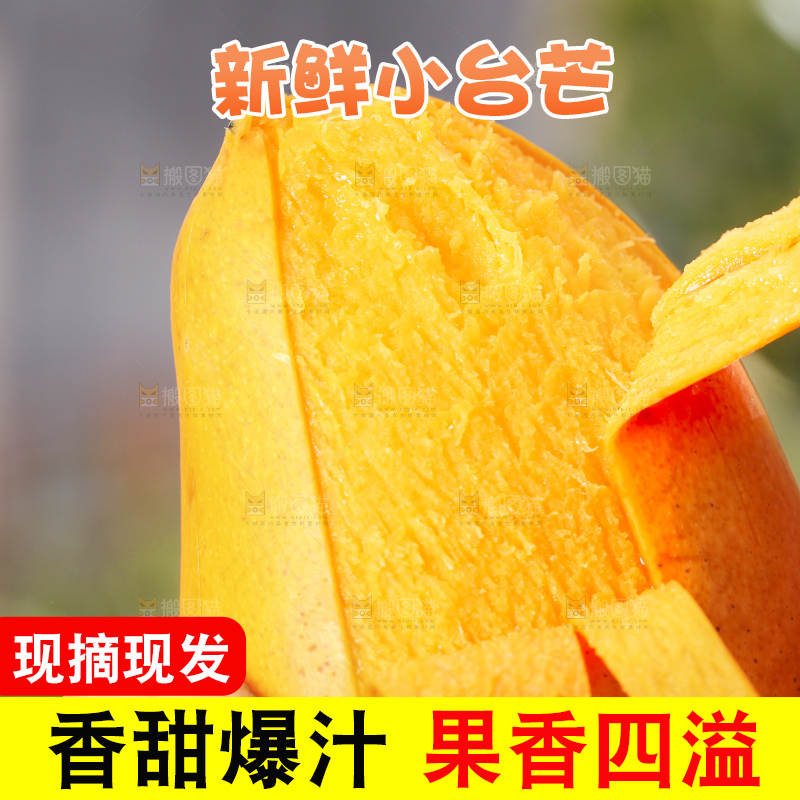 手拿剥皮的海南小台农芒果