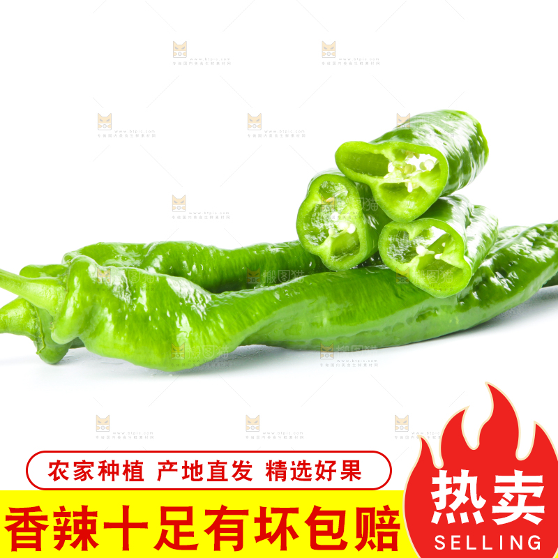 白底上的农家新鲜辣椒