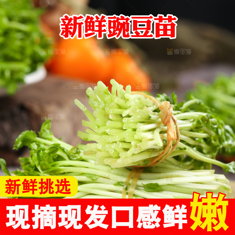 木板上放着豆苗菜