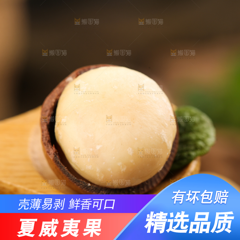 勺子里的夏威夷果果仁