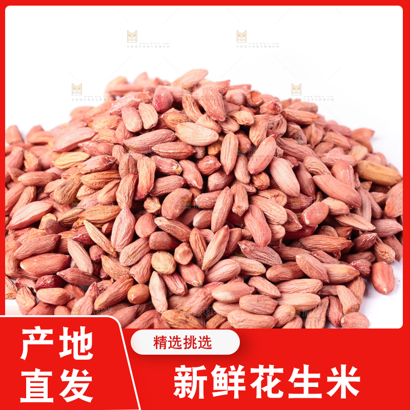 白底上摆放着小花生米