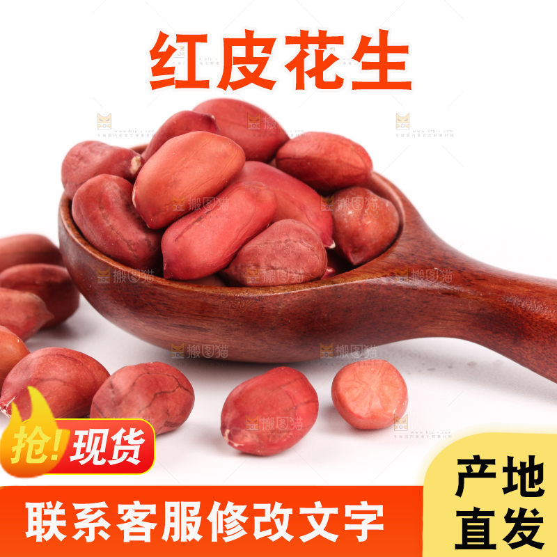 勺子里装着东北红皮花生