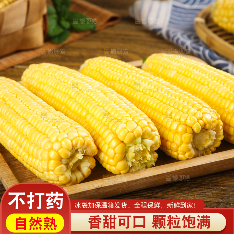 盘子里装着东北玉米