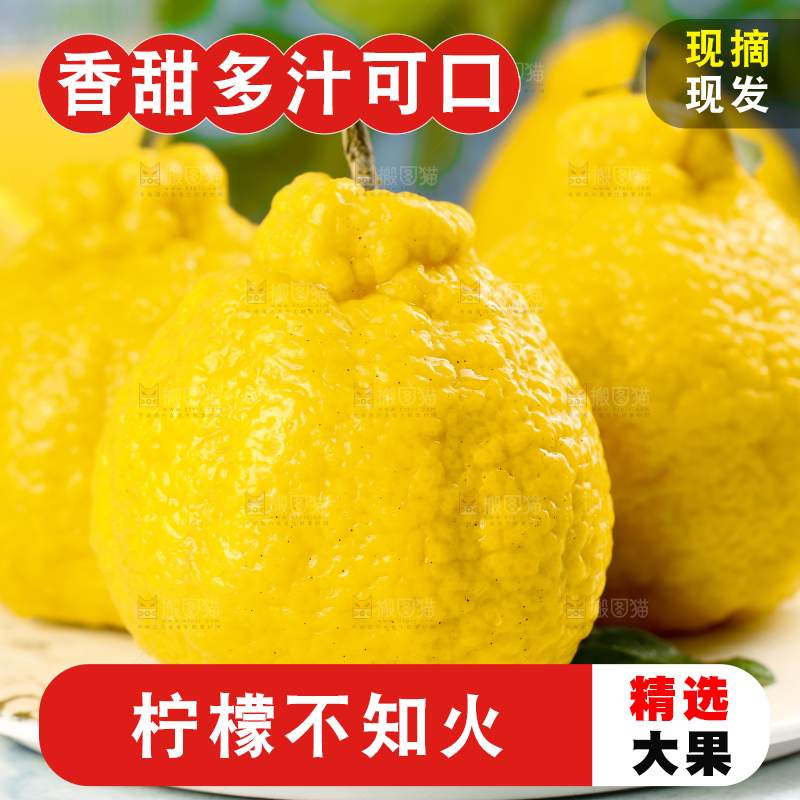盘子里装着柠檬丑橘