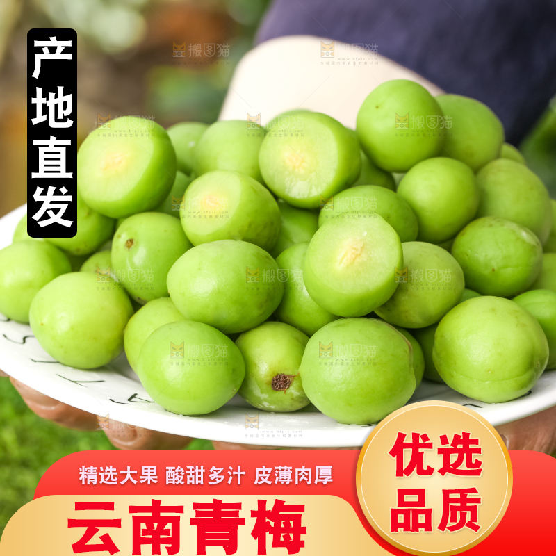 手拿一盘青梅果