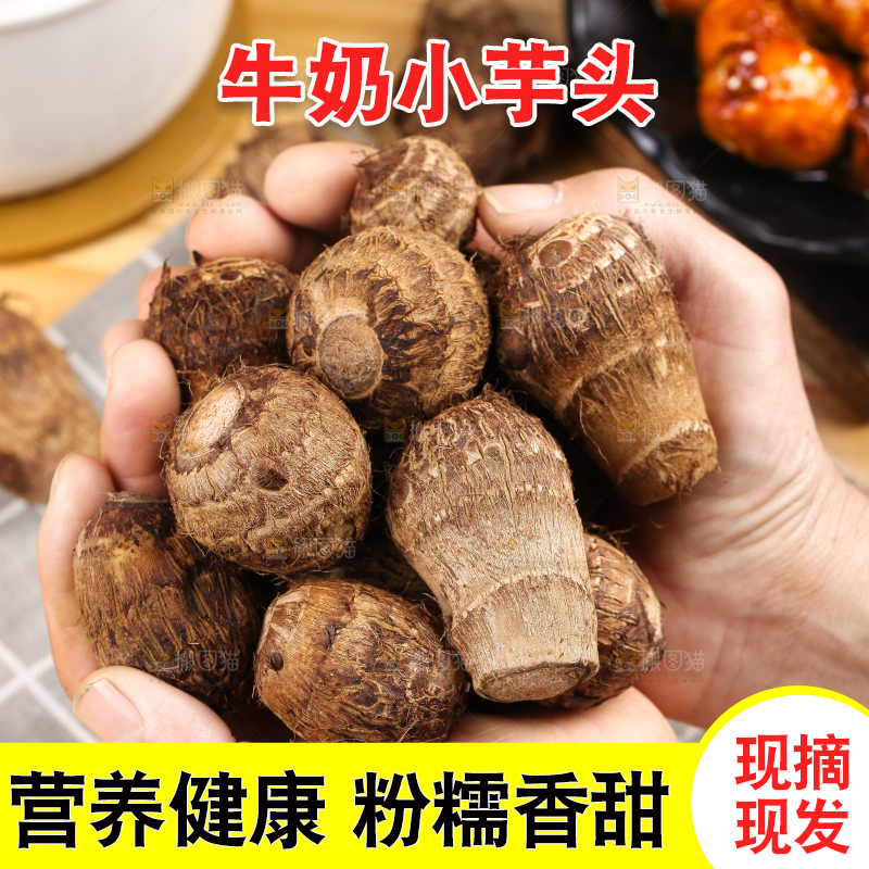 手里拿着新鲜小芋头
