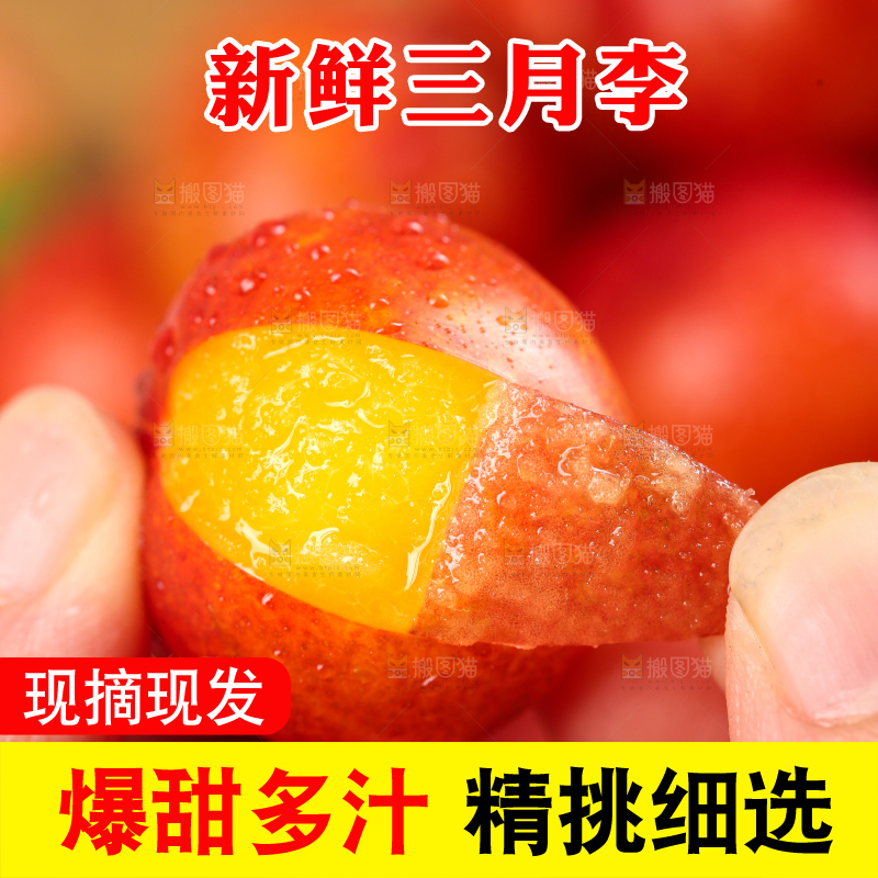 手里拿着新鲜李子