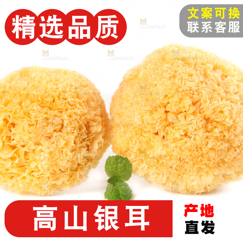 白底上放着雪银耳