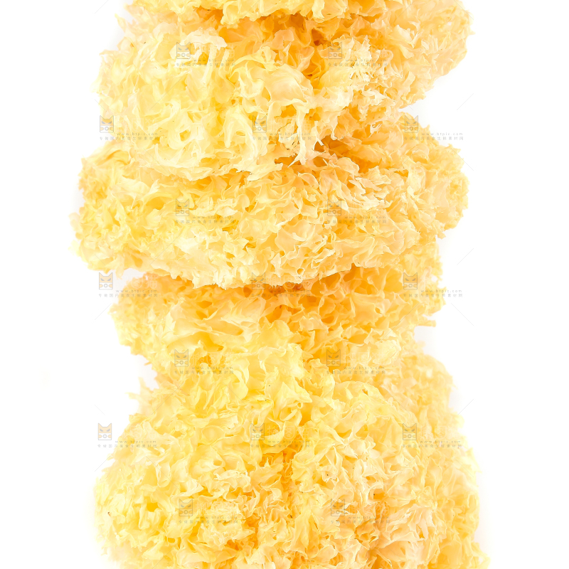 白底上放着雪银耳