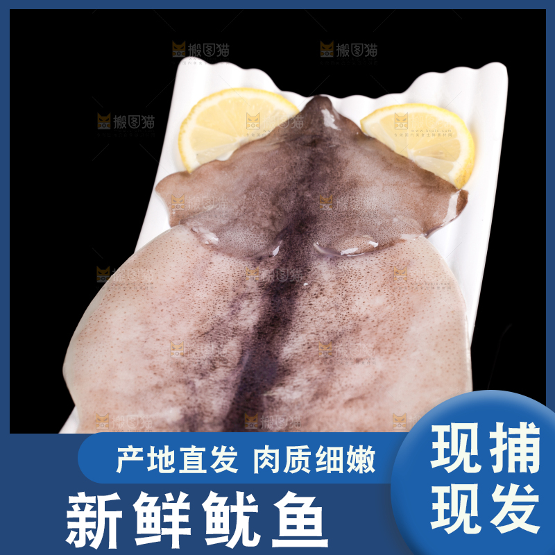 盘子里装着鱿鱼筒