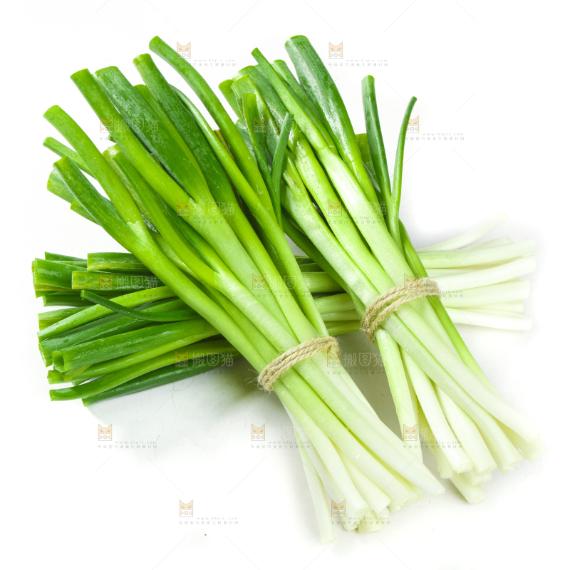白底上的大葱