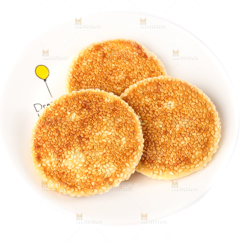 盘子里的芝麻饼