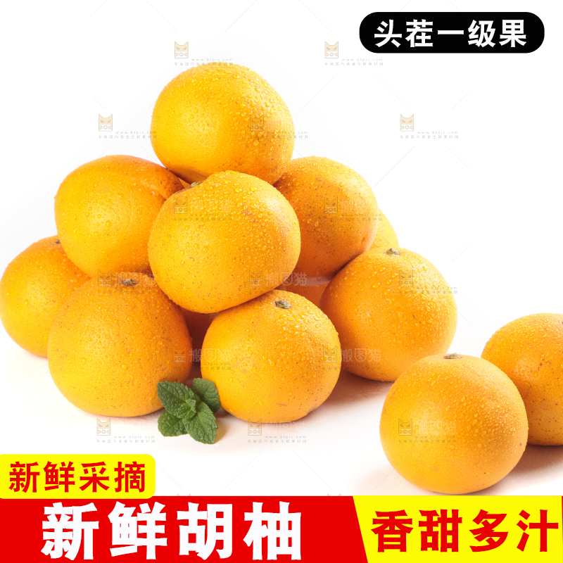 白底上摆放着柚子