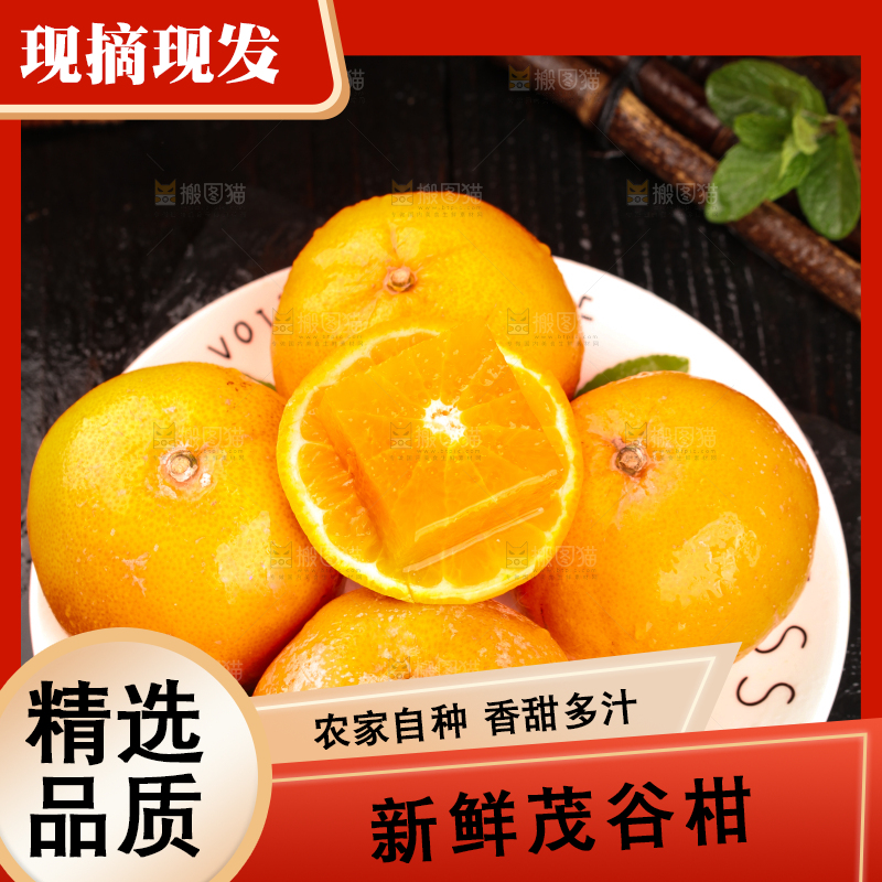 黑底上放着一盘新鲜茂谷柑