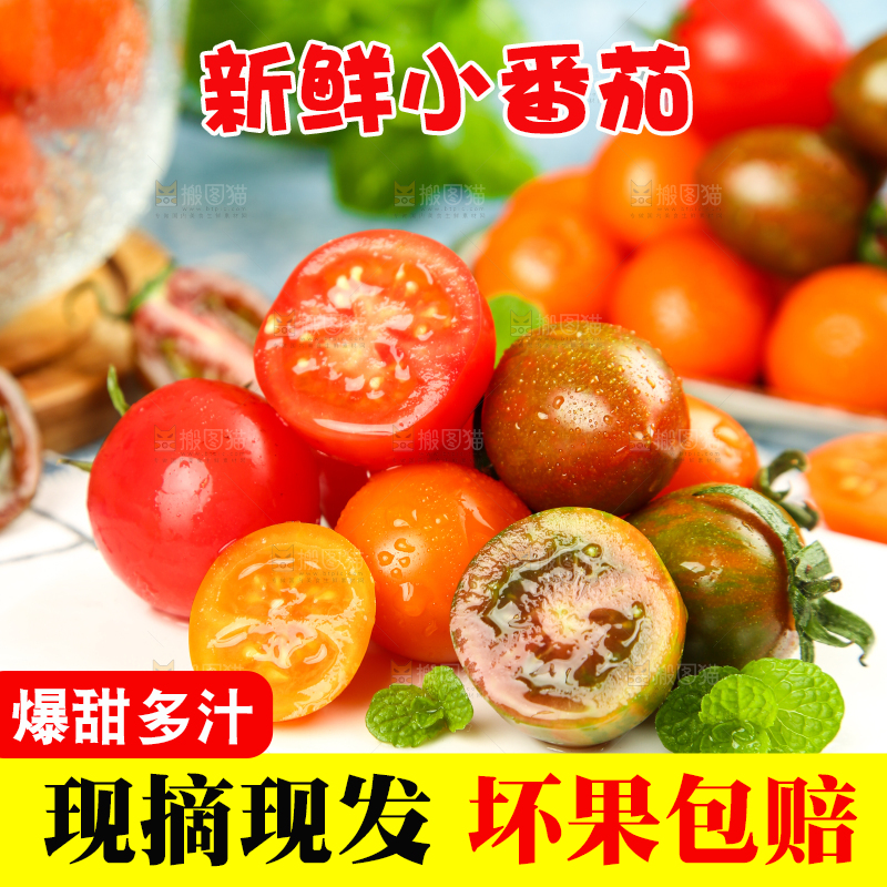 盘子里的三色小番茄