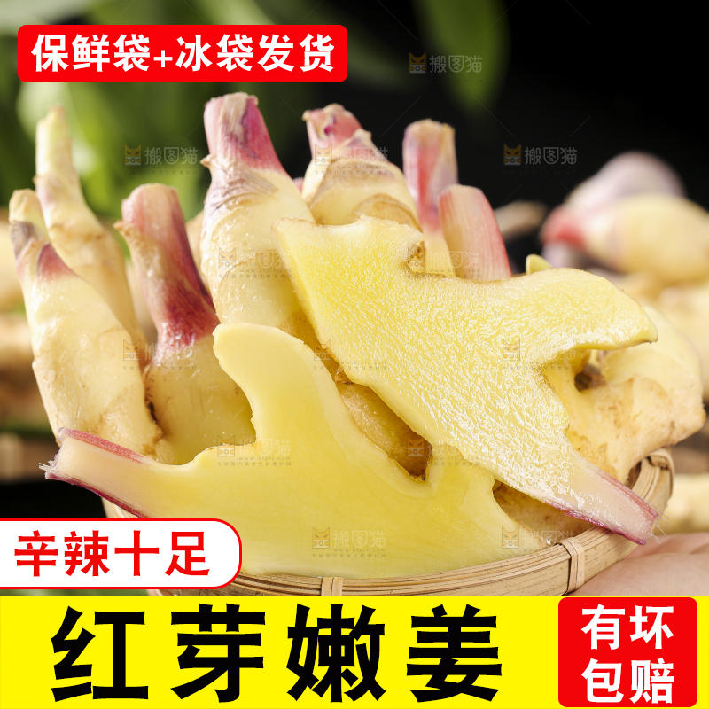 篮子子装着新鲜生姜