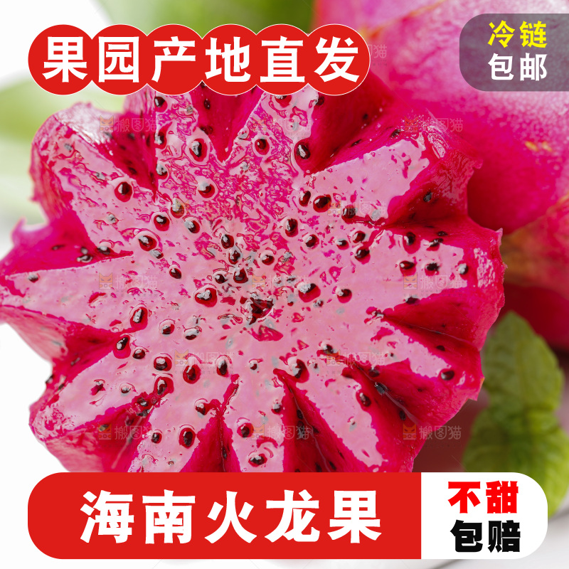 亮底上放着海南金都一号火龙果