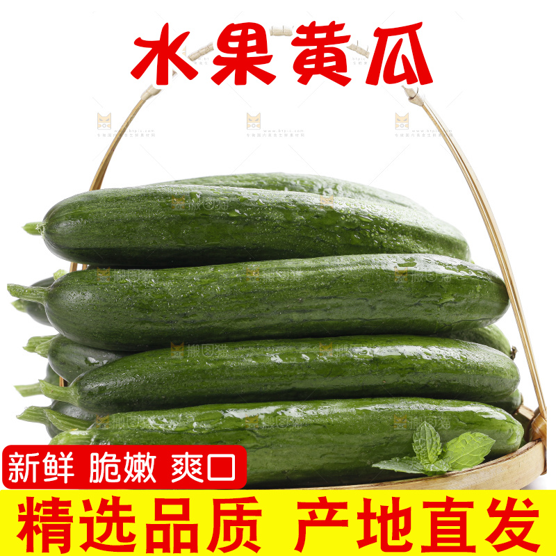 篮子里装着无刺小黄瓜
