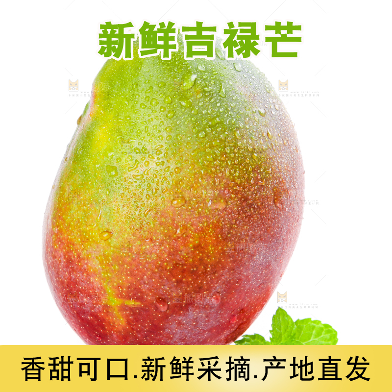白底上摆放着新鲜芒果