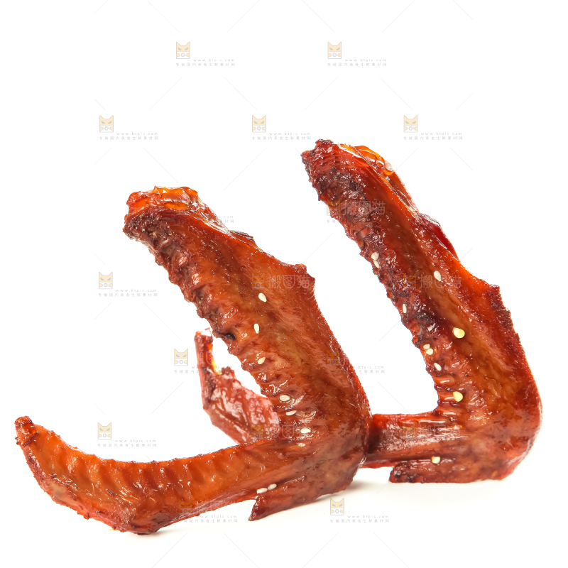 白底上放着酱香鸭翅