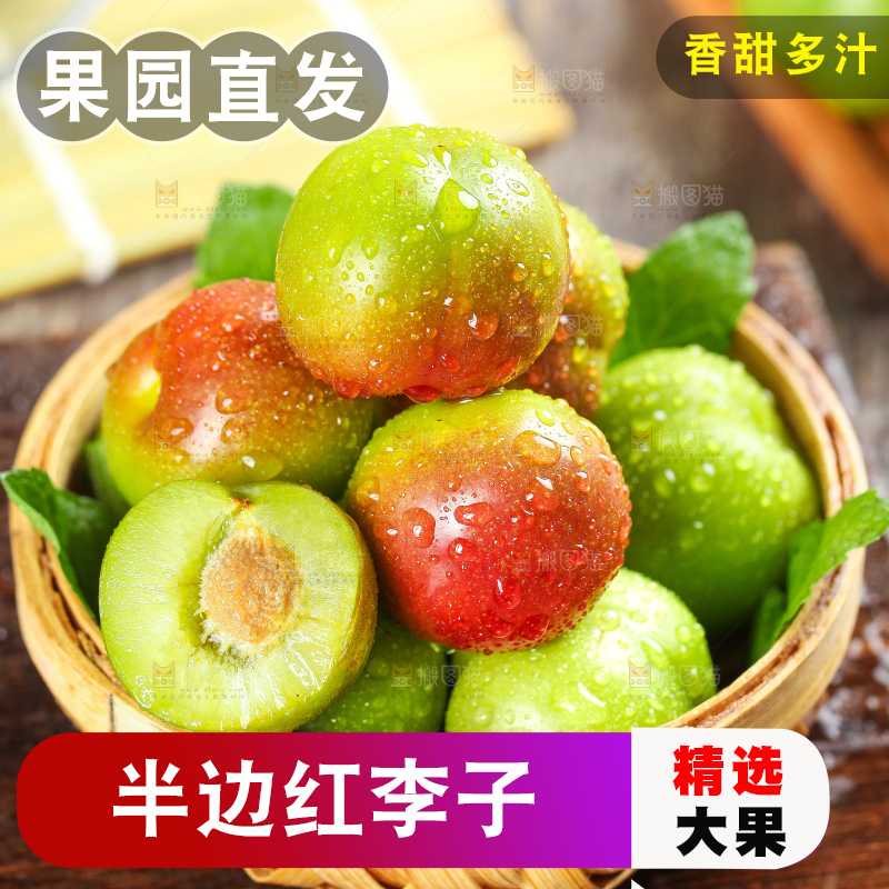 篮子里装着新鲜李子