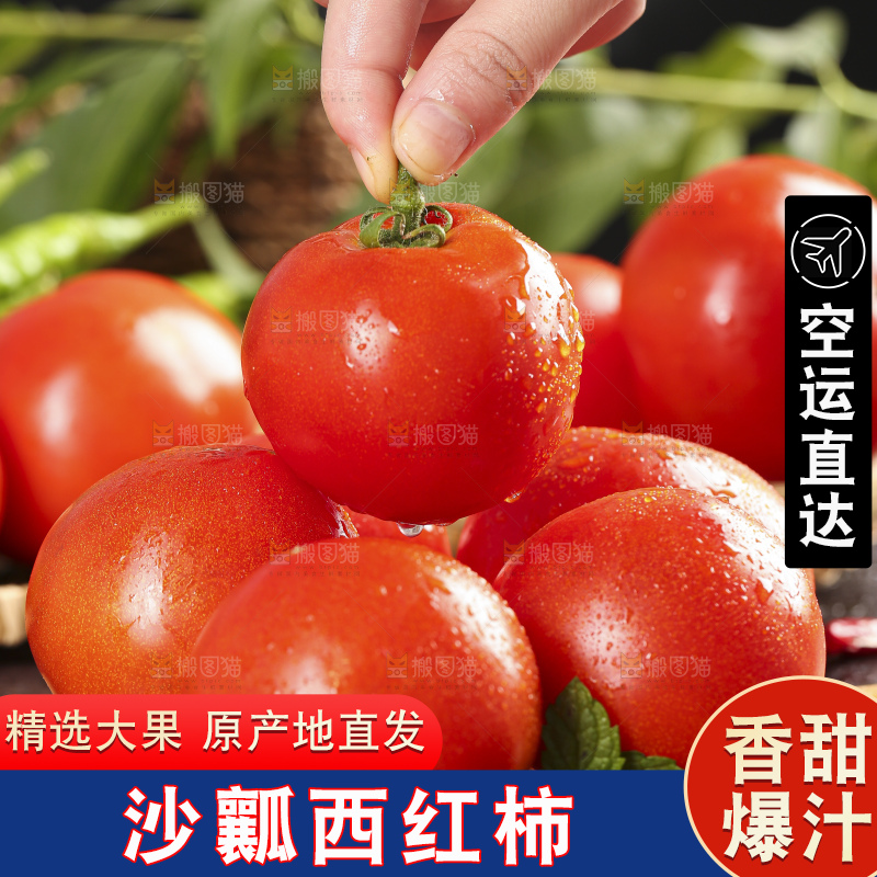 深底上的沙瓤西红柿