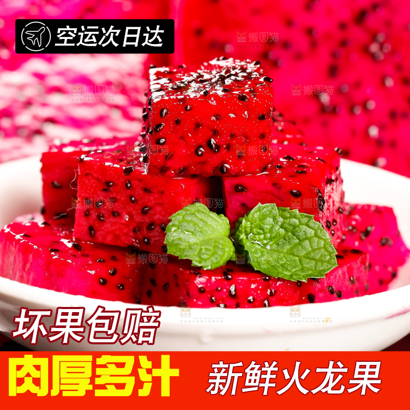 深底上的金都一号红心火龙果