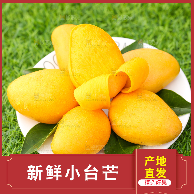 盘子里的小台农芒果