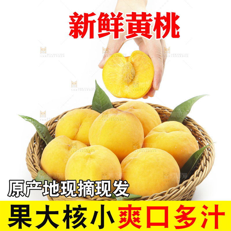 篮子里的山东蒙阴黄桃