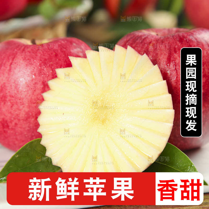 石板上摆放着陕西红富士苹果